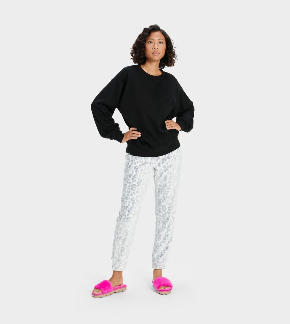 Ugg Betsey Fleece - Womens Pants - White Leopard - NZ (6302PDFUQ)